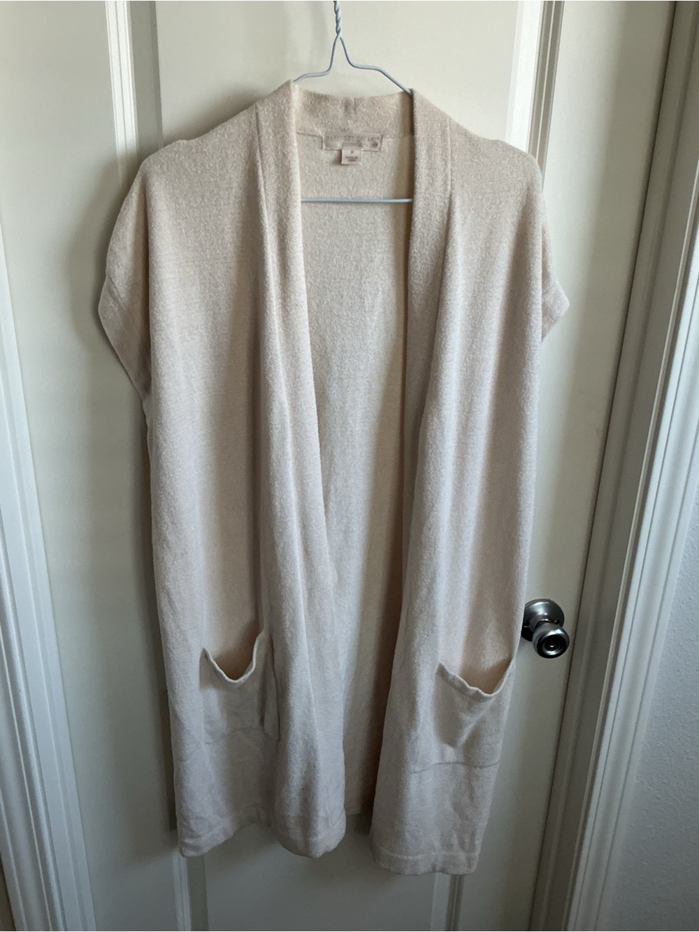 Barefoot Dreams Sleeveless Cardigan in Light Cream